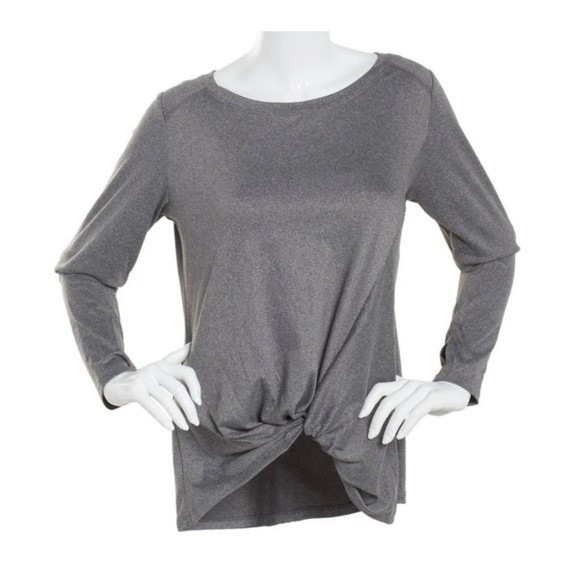 Tahari Sport / Elie Tahari /‎ T Tahari Tahari Front Tie / Knot Gray Top - Picture 1 of 10